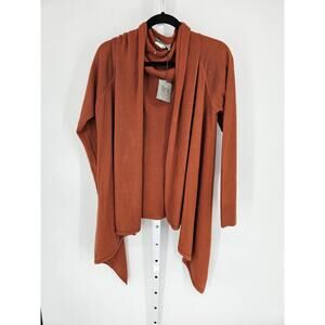 NWT Tex By Max Azria Women's Brown Long Sleeve Open Front Cardigan Size L